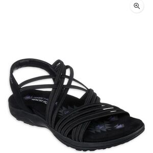 Skechers Black Casual Sandals with Woven Straps